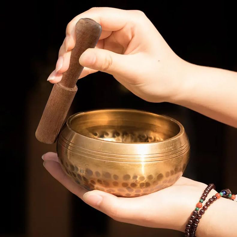LeSage Tibetan Singing Bowl Set - Easy To Play for Beginners - Authentic Handcrafted Mindfulness Meditation Holistic Sound 7 Chakra Healing Gift (9.5cm) - Image 3